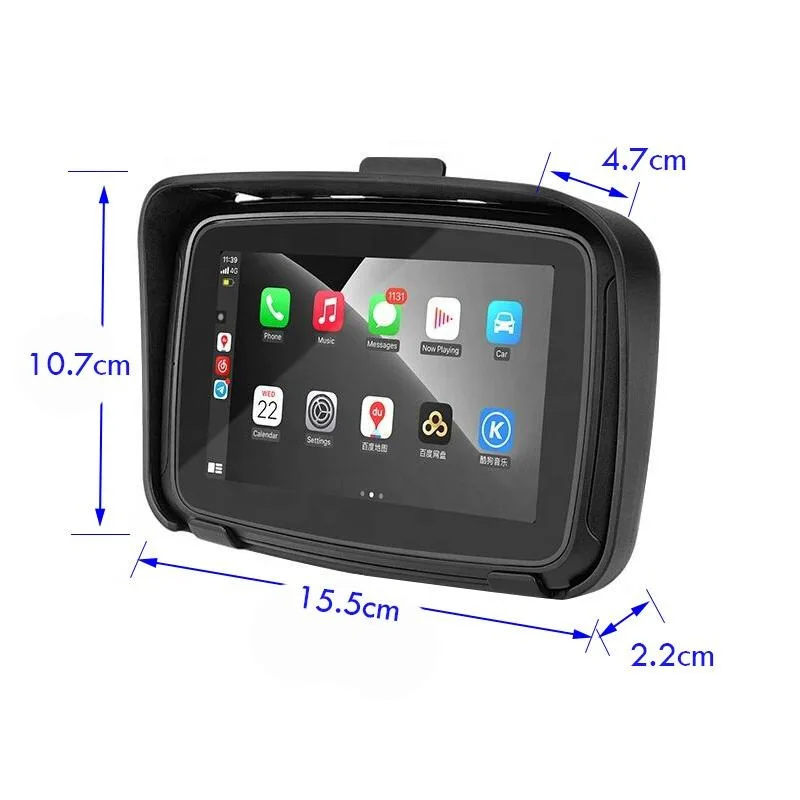 5.0인치 IPS 오토바이 차량용 GPS 네비게이션 안토 카플레이 디스플레이 오토바이 무선 안드로이드 오토 GPS 네비게이터 방수 IPX7