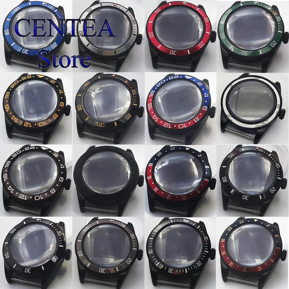 

RICHUS NH35 39mm Black Stainless Steel Watch Case Sterile Domed Sapphire Glass Solid Cover fit NH34 NH35 NH36 Movement