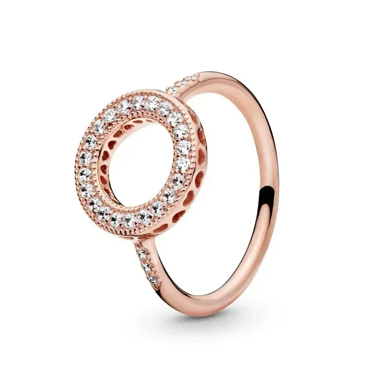 925 Sterling Silver Rose Gold Ring Women's Birthday Jewelry