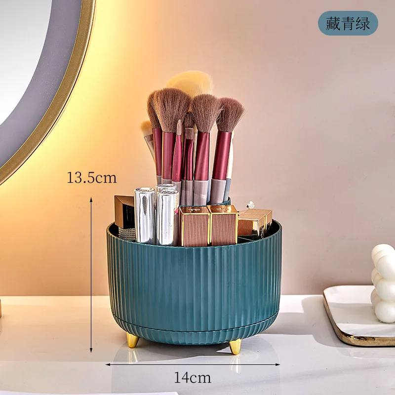 Storage Box Self Adhesive Storage Box Desk Organizer Storage Organizer Office desk storage box pen holder painting brush makeup storage box 360 &deg; rotating office school multifunctional