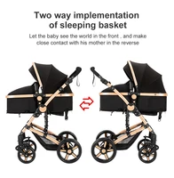 Poussette légère 3-en-1 pour bébé, convertible (assis et inclinable) avec panier de rangement, siège auto inclus, système de voyage pour nouveau-né, idéale pour les voyages en avion et les longs trajets, poussette pliable. 3