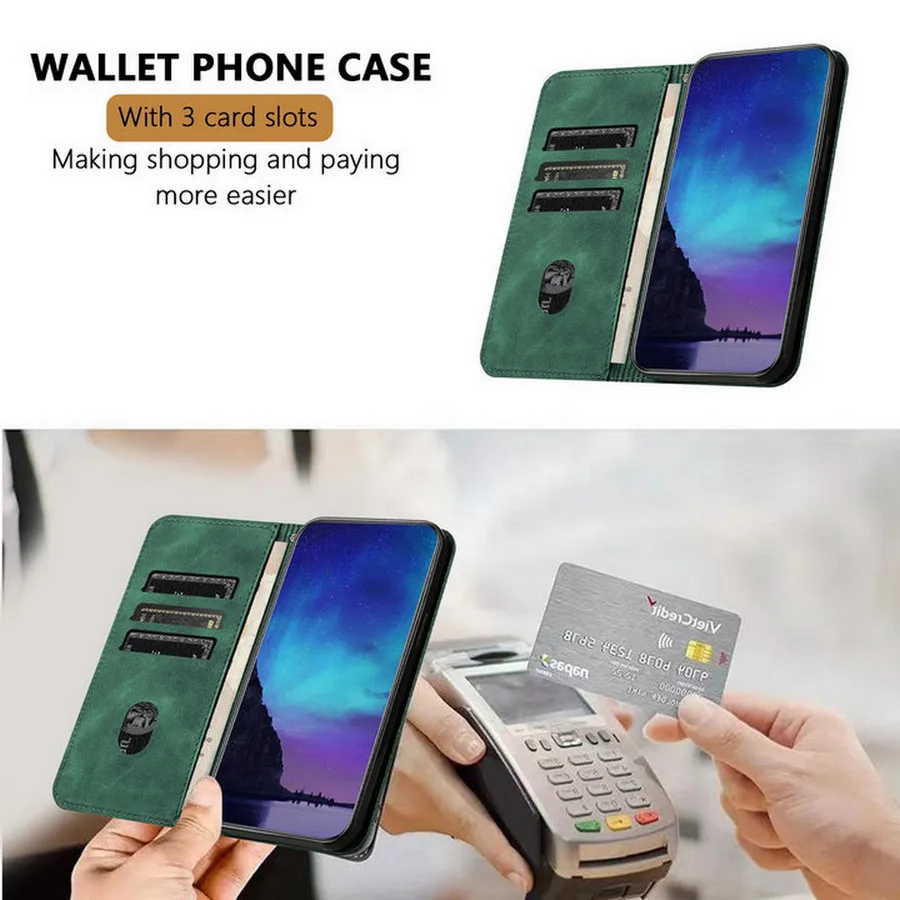 Magnetic Leather Flip Wallet Case – Premium Book Cover