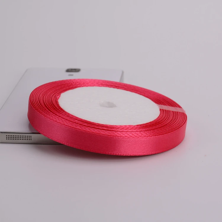 Satin Ribbons Ribbon Decoration Ribbon Supplies Satin Ribbon 6-10-15-20-25-40-50mm Rose Red Fushia Satin Ribbons DIY Handmade Bows Crafts Material Christmas Party Gift Wrapping Ribbon Tape
