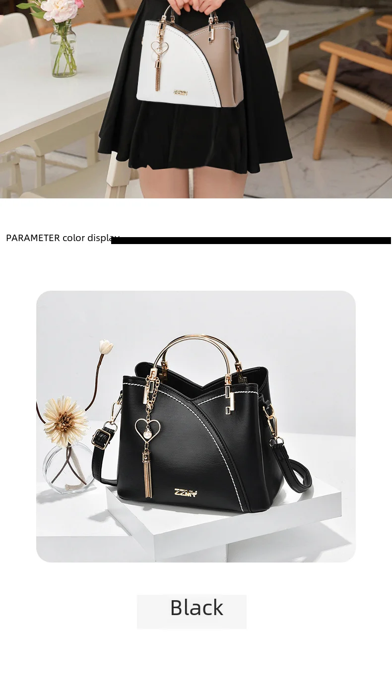 Trendy High-end Feel Women's Shoulder Bag 2021 New Color Blocking Large Capacity Fashionable Single Shoulder