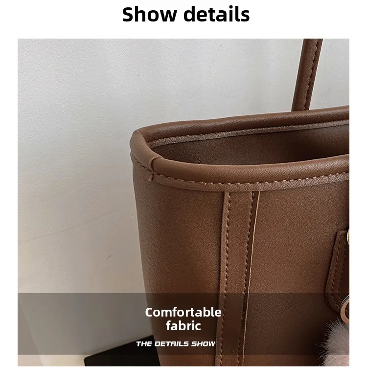 Vintage-Einkaufstasche, moderner Stil, geräumige Handtasche, Schulter- und Unterarmtasche, schick und vielseitig für den täglichen Weg zur Arbeit, Arbeit, Termine – Detail 8