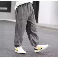 Kids Boys Pants Summer Cotton Linen Children's Boy Trousersloose Slacks Baby Stripes Pants Trousers Child Clothing 1
