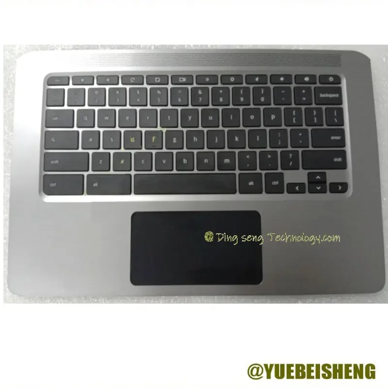 

YUEBEISHENG New/org For HP Chromebook 14 G5 TPN-Q204 Palmrest US keyboard upper cover Touchpad ,Gray