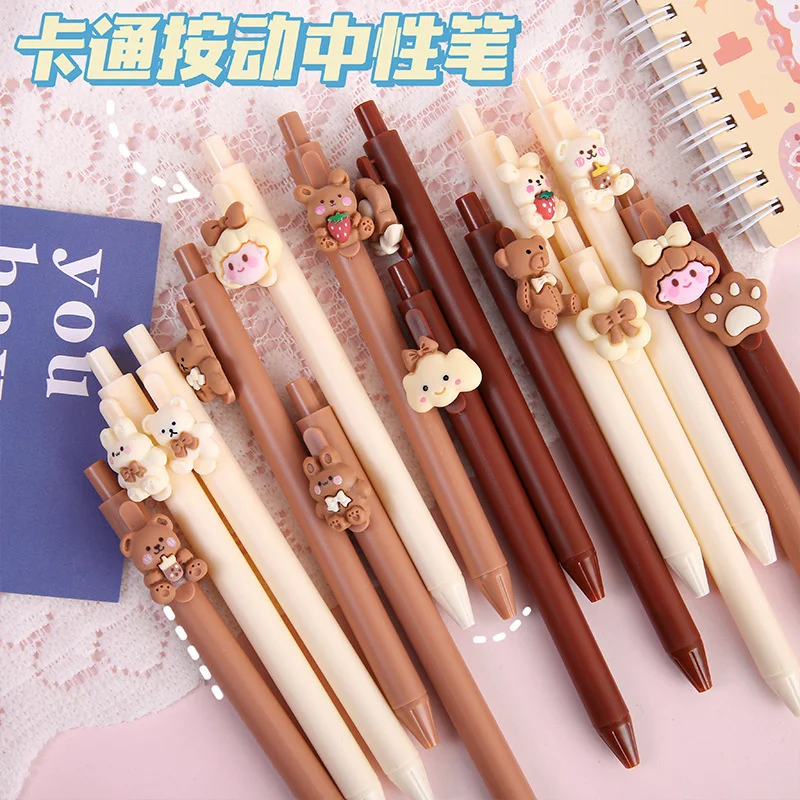 Japan Cartoon Gel Pen For School Bear Pens Cute Office Accessories Kawaii Stationery Student Канцелярия Caneta |