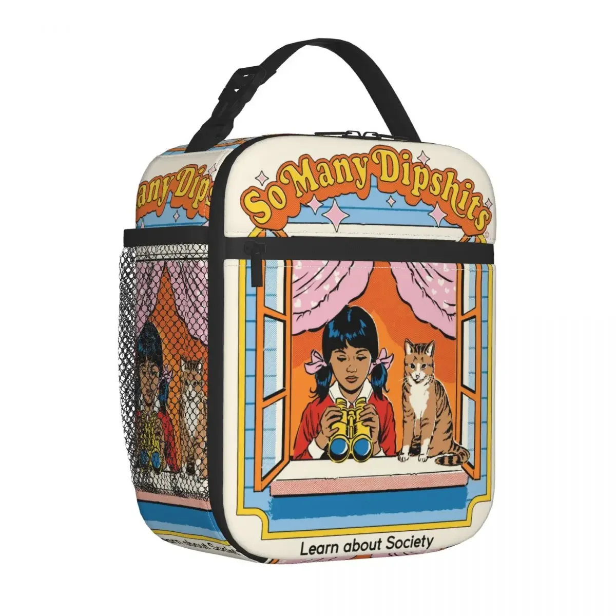 

Vintage 50s 70s Pulp Lunch Boxes Learn About Society Humanity Dipshits Food Box Harajuku Cooler Thermal Lunch Box For School
