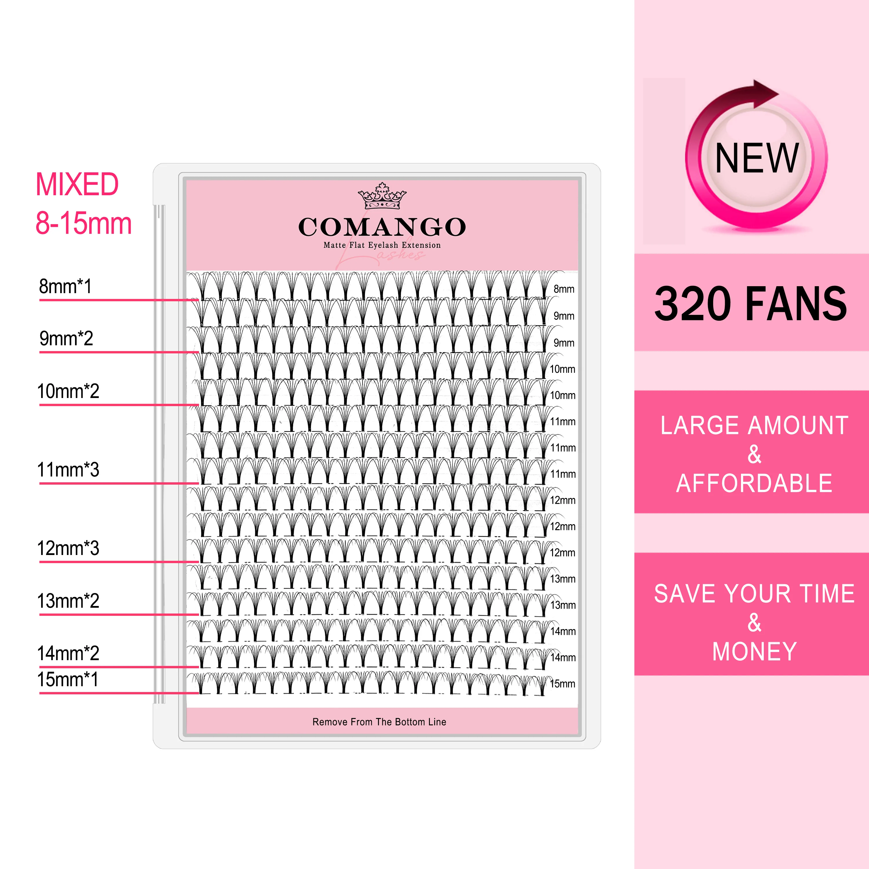 Wispy Premade Volume Fans 3-10D Individual Lashes Extension Short Stem 320 Fans Faux Mink Pre Made Russian Lashes CoMango eyelash extension eyelash extensions eyelash extension lashes fake eyelashes false eyelashes