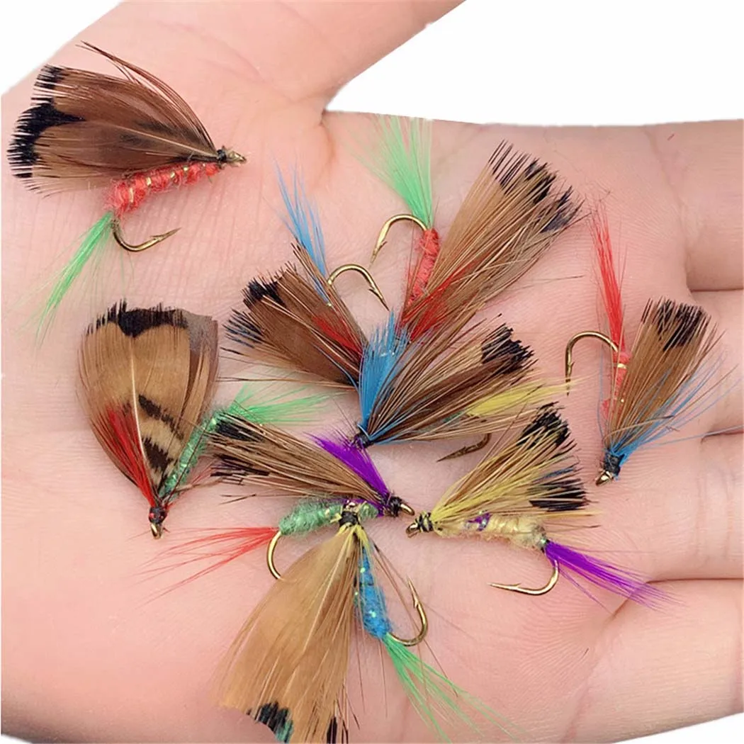 24 teile/schachtel Trocken fliegen Nymphe/Schmetterling Set Fliegen fischen für Forellen Äsche Panfish Karpfen künstliche Insekten Köder – Detail 7