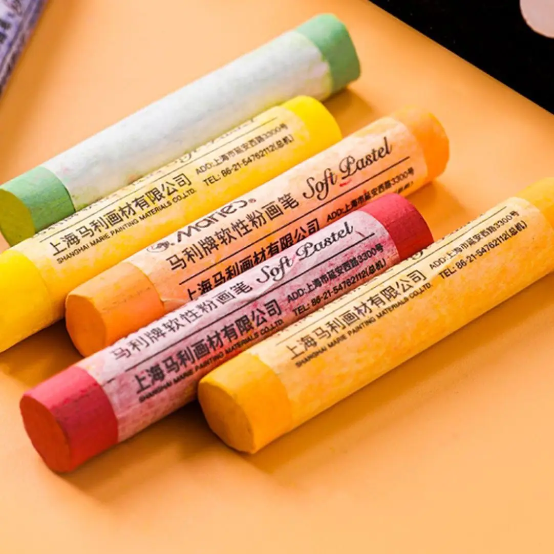 Marie's Non Toxic Artist Pastels,Circular Soft Pastels Set,Chalks 12/24/36/72 Colors Soft Dry Pastel Artist Chalk Pastel Sticks