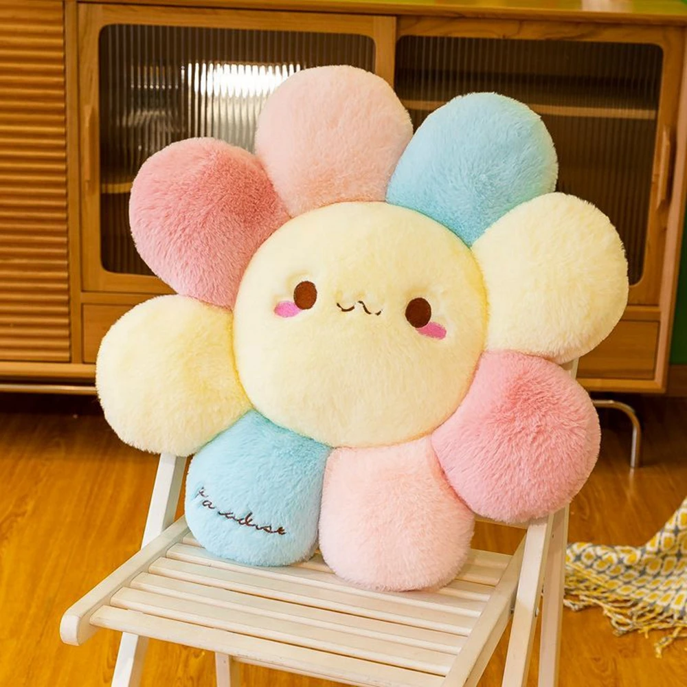 40cm Cute Colorful Flowers Plush Toy Chair Cushion Sofa Cushion Sleeping Pillow Flower Doll Send Friends Birthday Gift 2
