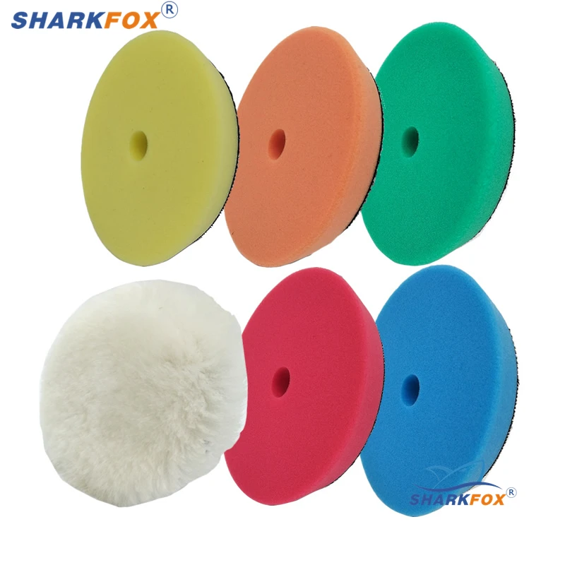 Sharkfox 5/6 inch car polish pads Germany sponge polishing pad flat polisher pad removes scratch for polishing/waxing