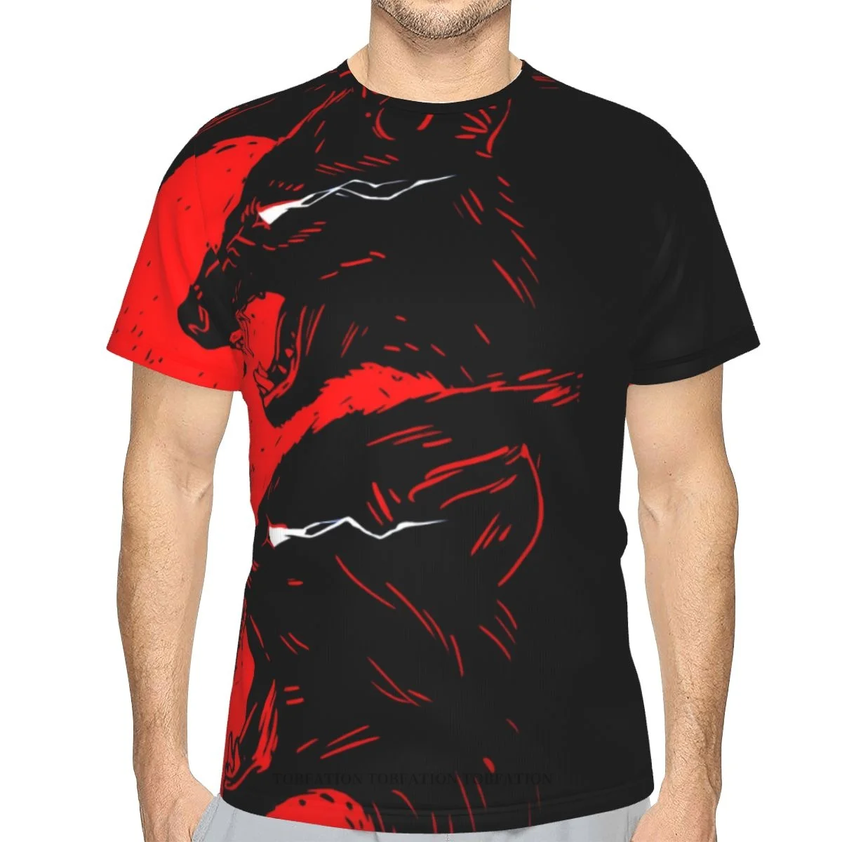 Red Devil Wolf Dog Space Galaxy Wolf 3D Print T-Shirt In Poliestere Uomo Donna Palestra Maglietta Manica Corta Streetwear Top Oversize