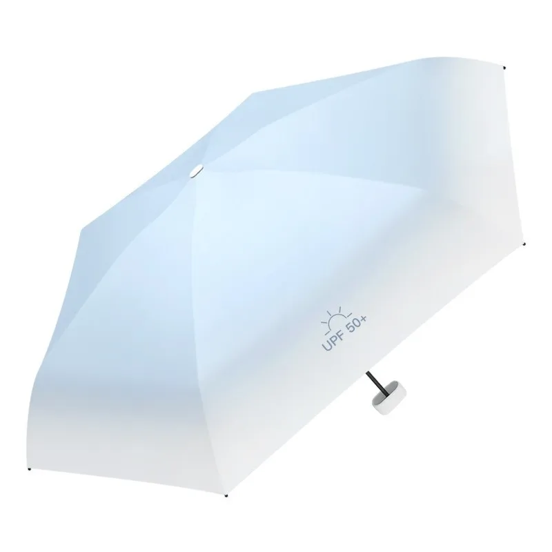 Mini Sun Umbrella New Gradient Color Black Glue Sunscreen Portable Pocket Dual Use Ultra Light Cooling Parasol