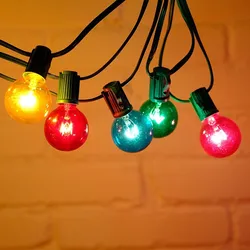25Ft G40 Globe Bulb String Lights with 25 Glass Vintage Bulb Outdoor Patio Garden Garland Decorative Fairy Christmas lights