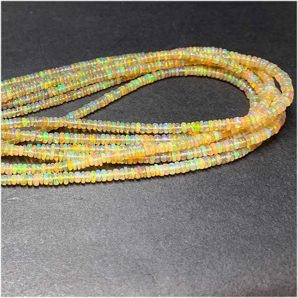Veemake White Yellow Fire Opal Rondelle Beads Jewelry Design Making Natural Gemstones Crystal DIY Necklace Bracelets Earrings 6