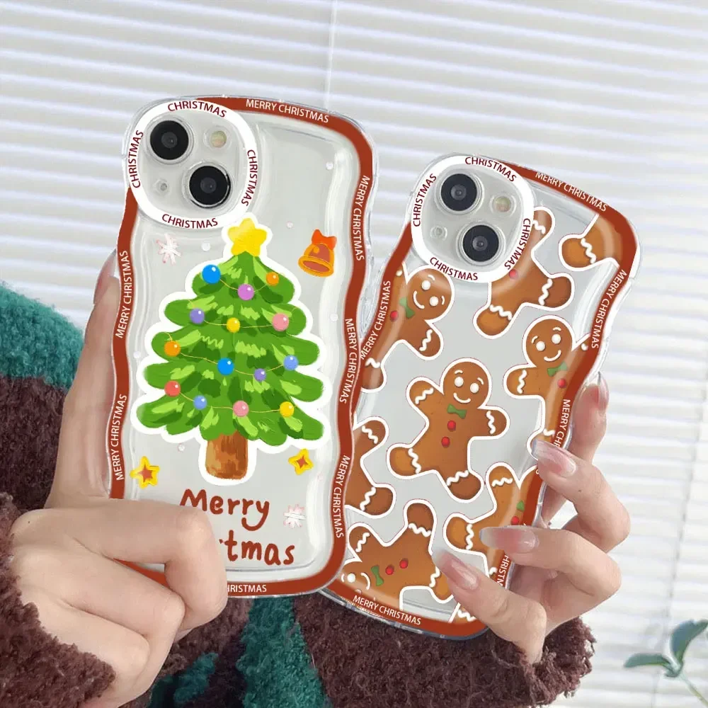 Merry Christmas Wave Transparent Silicone Phone Case - Soft and Stylish Protective Shell