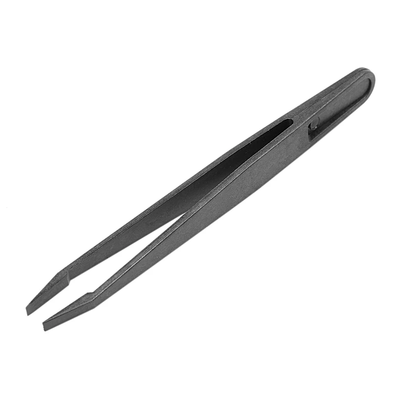 18PCS Precision Tweezer Set Plastic Anti Static Tool Kit Size 1/2/3/5/6/8 Each 3(Black)