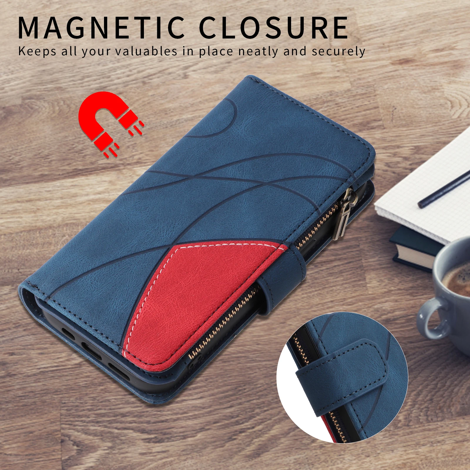 Elegant Leather Wallet Case with Flip Card Holder - Universal Design