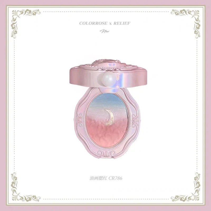 Colorrose Embossed Powder Blush Blue Genuine Nude Makeup Natural Party Blusher Shimmer Pearlescent Highlight Eyeshadow powder blusher blush powder facial blusher