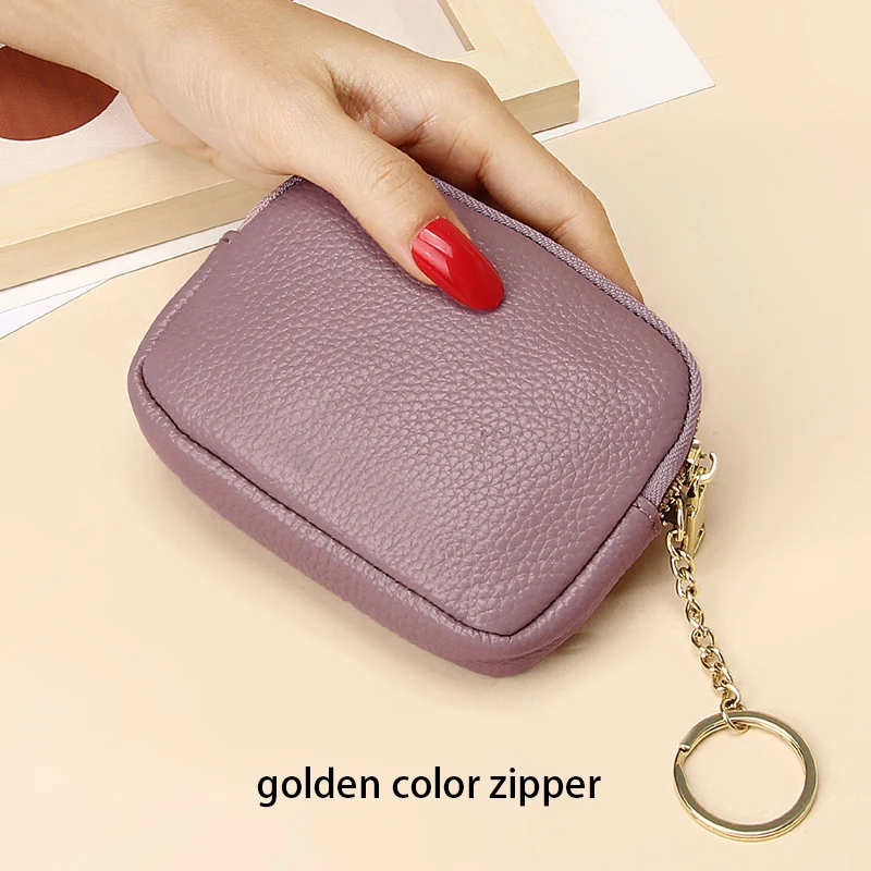 Elegant Genuine Leather Mini Purse - Luxury Designer Card Holder & Coin Pouch