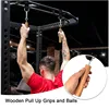 Wooden Handle Pull Up Ball Grip Finger Strengthener Exerciser Arm Muscle Strength Workout Rock Climbing Bouldering Training Tool 4