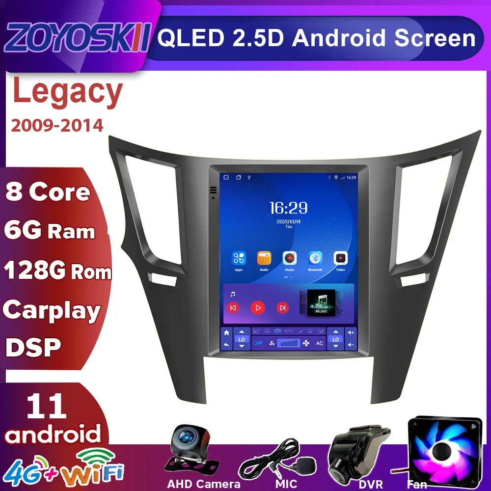 ZOYOSKII Android OS 9.7 Inch Vertical Screen Car GPS Radio Audio Navigation Player For Subaru Outback Impreza Legacy 2009-2013
