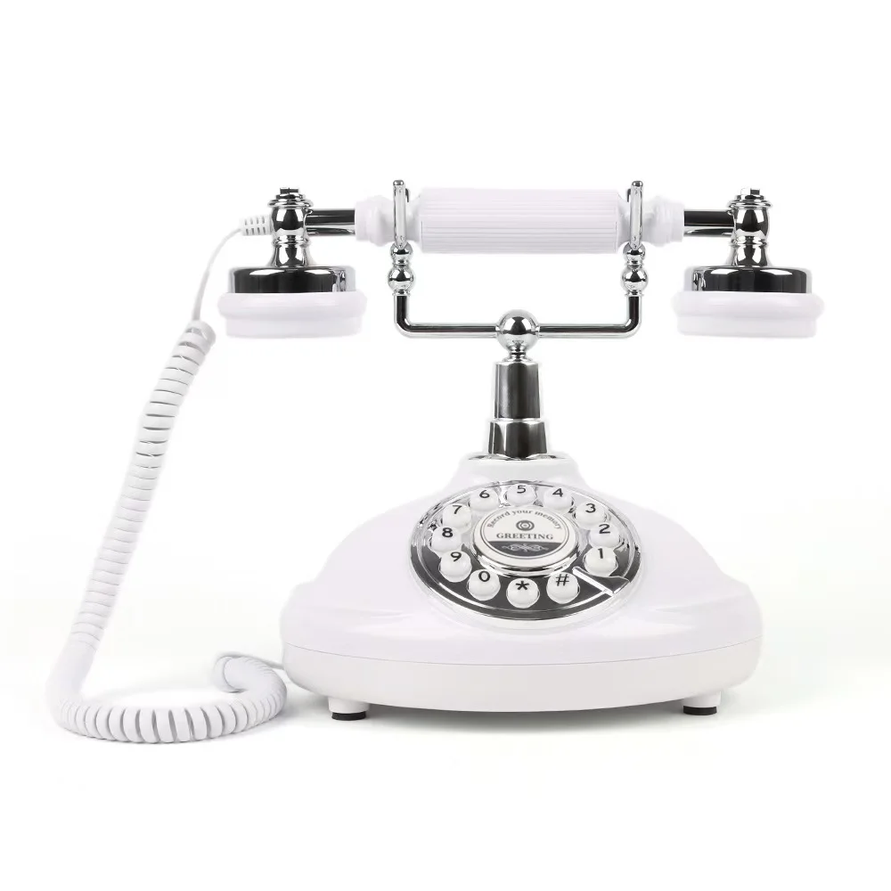 Audio Guest Book Wedding Phone with Vintage Phone Booth Design Record Audio Message Voicemail for Party Birthdays