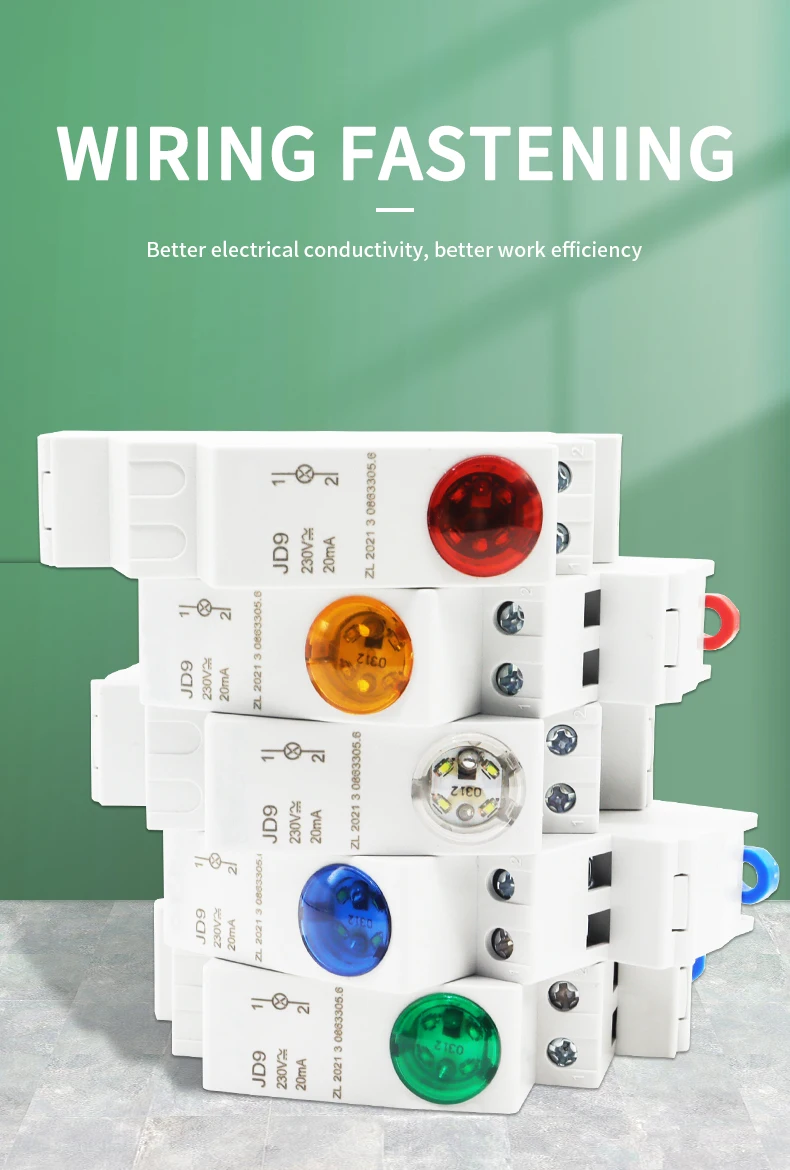 Din Rail Mount LED Signal Lamp Series AC/DC 24V 220V Indicating Indication Pilot Lights JD9