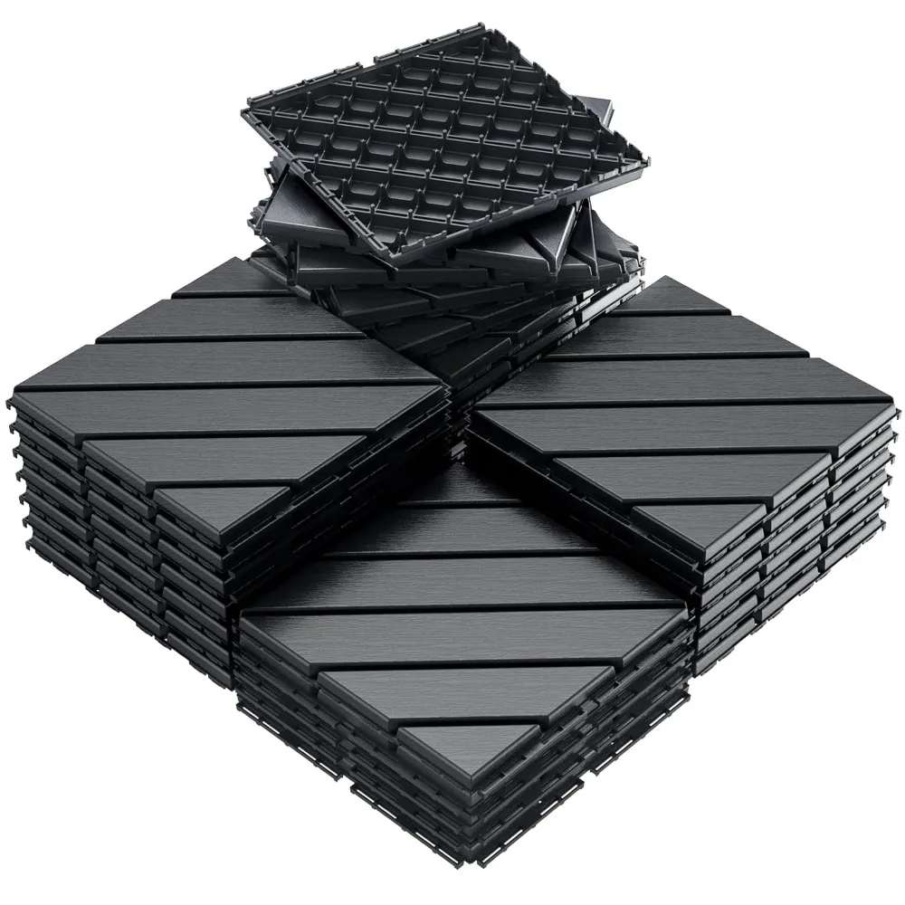 

11.8"x11.8"(Pack of 27) Decking Floor Outdoor Flooring Patio Flooring Outdoor Waterproof All Weather Use Garage Floor Tile Tiles