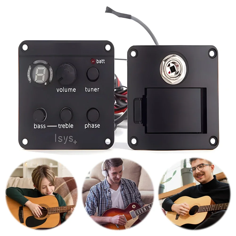 Acoustic Guitar Pickup Preamp with EQ Tuner Piezo Microphone and Blend Control for Fishman ISYS Plus