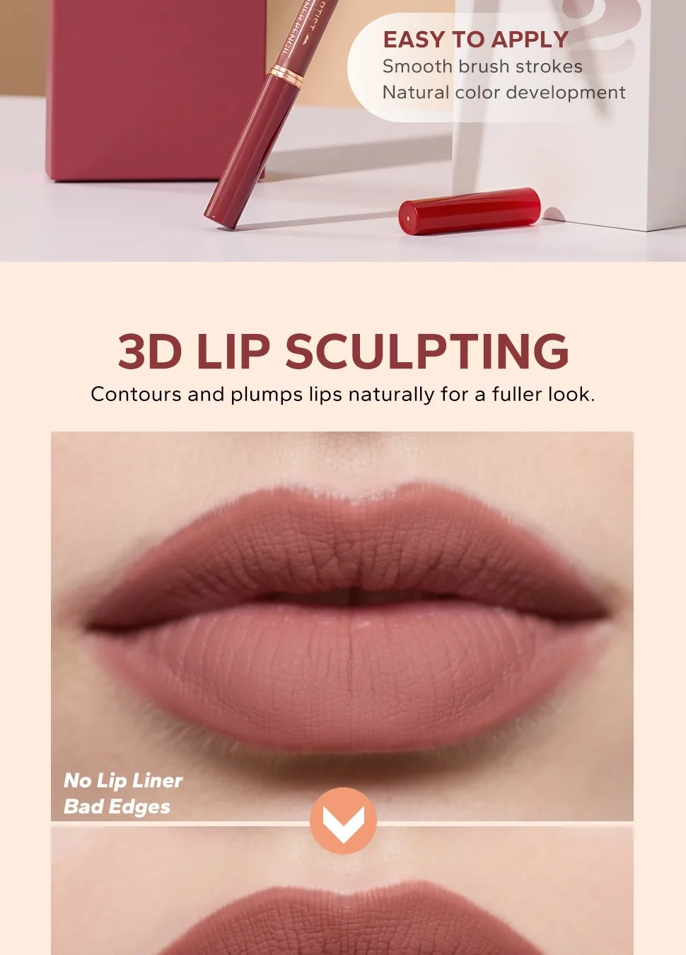 Description Picture 5 of itemBlack Green Lip Liner Pencil Matte Velvet Nude Red Brown Contour Tint Lipstick Creamy Tint Waterproof Slim Lip Liner Makeup