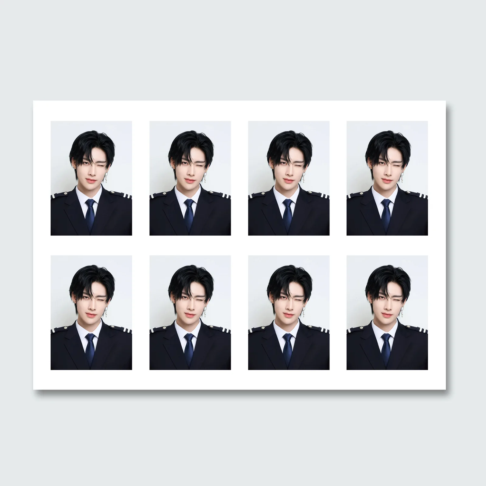 Kpop ZB1 ID Photo ZhangHao Ricky Character Printing White