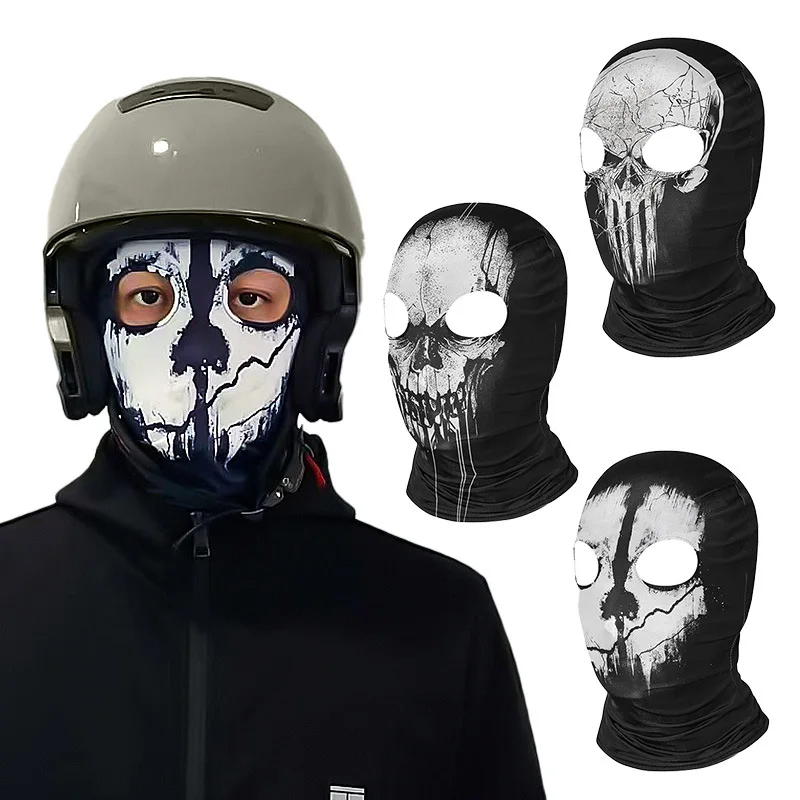 Motorcycle Skull Mask Ghosts Caps Balaclava Bike Motocross Headgear Men Women War Game Cosplay CS Headwear Halloween Party Masks 2