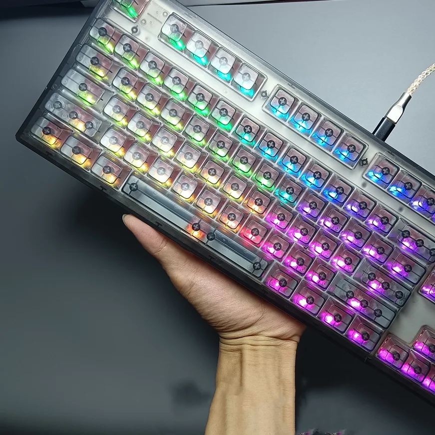 

126 Key Fully Transparent Keycaps Without Engraving MDA Profile Transparent Keycaps For MX Switches Switches Mechanical Keyboard