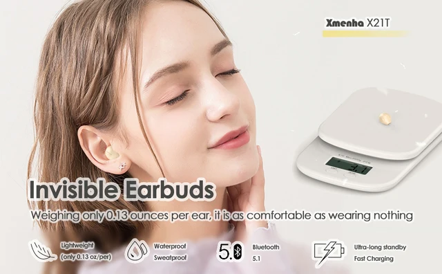 Xmenha Auriculares para dormir con Bluetooth ultra pequeños