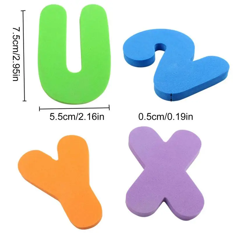 36Pcs Foam Bath Letters Play Set Foam Fun Letters Number Colorful Educational ABC Foam Bath And Shower Toys For 1-3 Baby 6