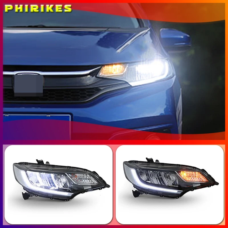 

A Pair For Fit Headlights 2013-2018 Fit LED Head Lamps All LED light Source Daytime Running Lights Dynamic Turn