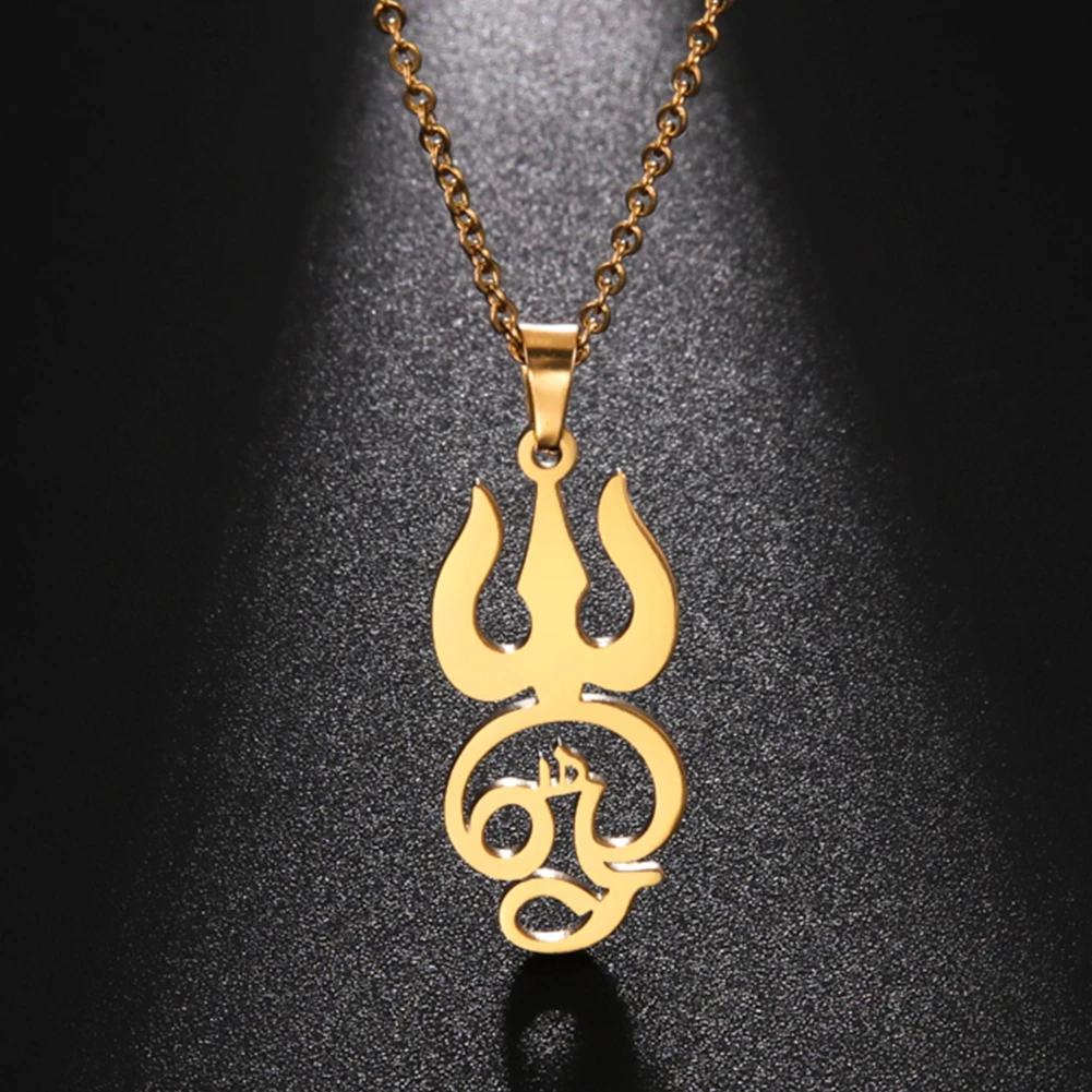 LIKGREATStainlessSteelIndiaJewelryTamilwithTridentPendant
