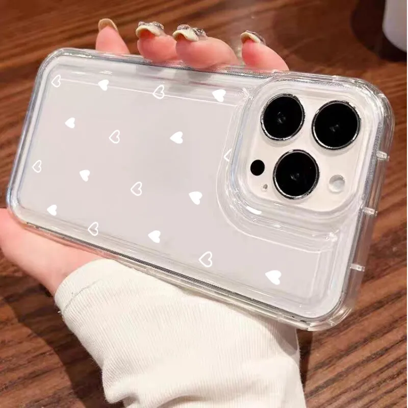 Compact Black and White Heart Design Air Bag Phone Case