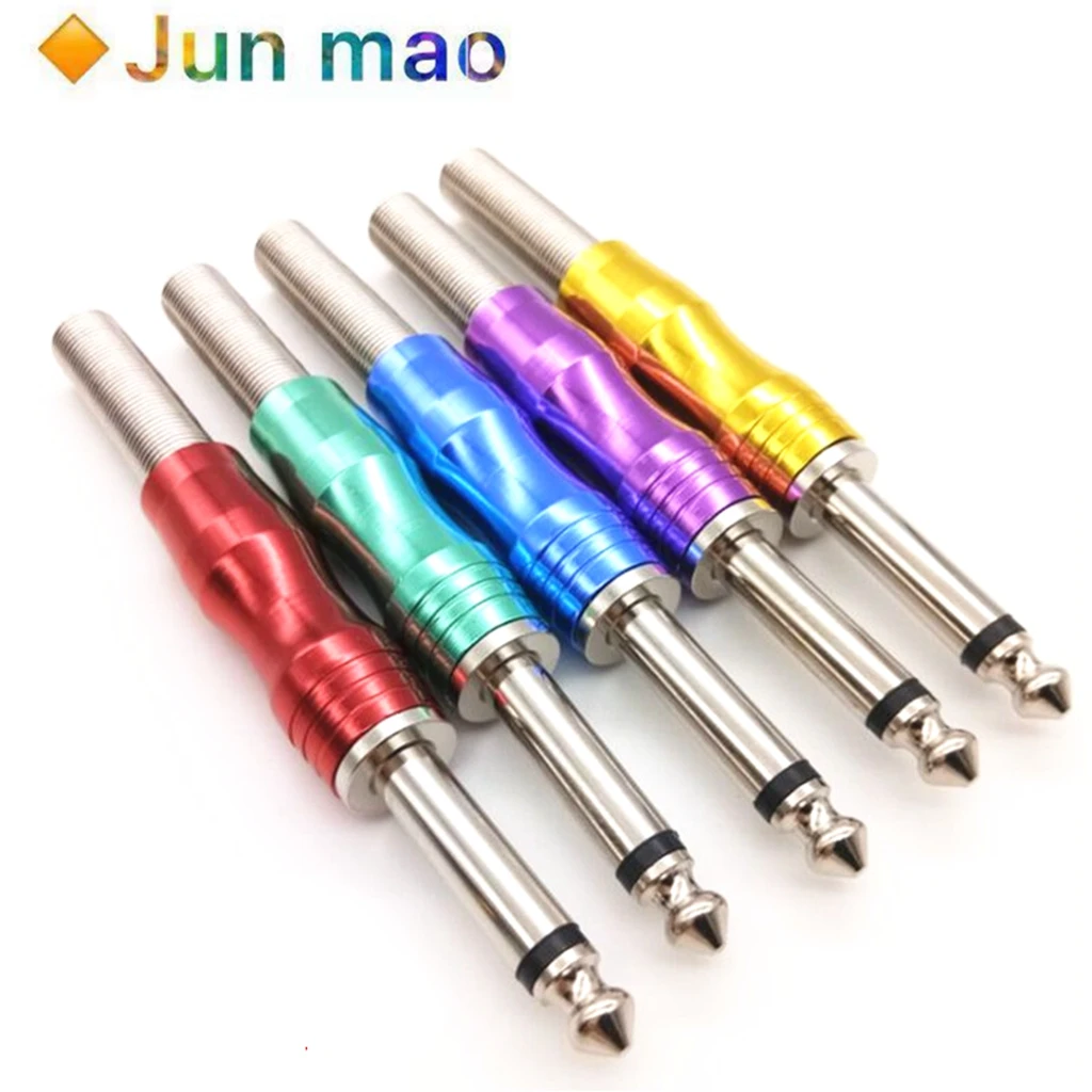 

1PCS All copper 6.5 large two core audio plug burning grade 6.5mm plug 6.35 mono microphone microphone spring