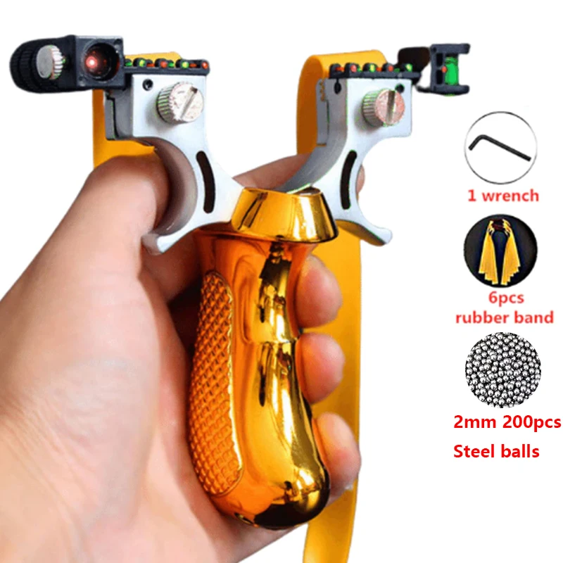 Slingshot Ammo Steel Ball Powerful Hunting Laser Slingshot Rubber Band Steel Ball Novice Package Outdoor Competition Sports Parent-child Interaction