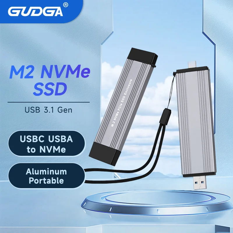 M2 SSD Case M.2 to USB 3.1 Gen 2 10Gbps Aluminum for M2 NVMe SSD 2230 2242 2280