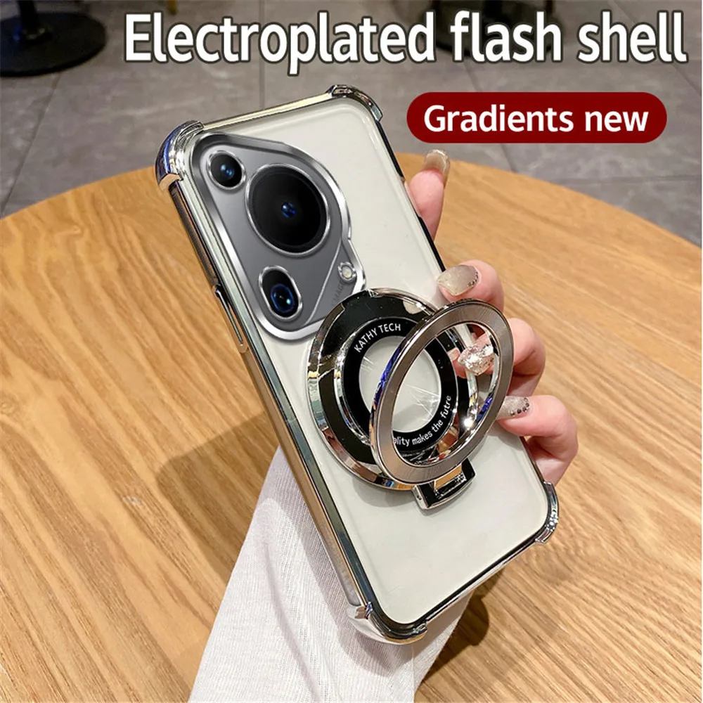 Shockproof Glitter Plating Bracket Soft Silicone Case