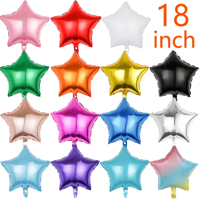 5/10/20Pcs 18 zoll Gold Schwarz Rot Stern Ballon Folie Ballon Pentagramm Helium Ballon Weihnachten geburtstag Party Hochzeit Dekoration