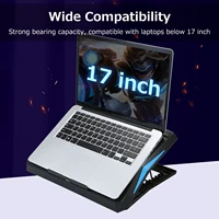 Under 17inch Laptop Cooling Pad with 6 Fans,6 Height Adjustable Stand,Laptop Cooler With Mobile Phone holder - Image 5
