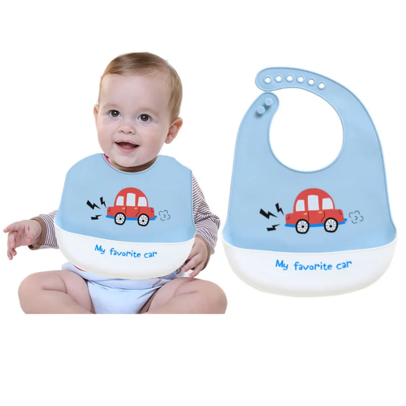 Silicone Baby Bib Waterproof Saliva Dripping Bibs Cartoon Newborn