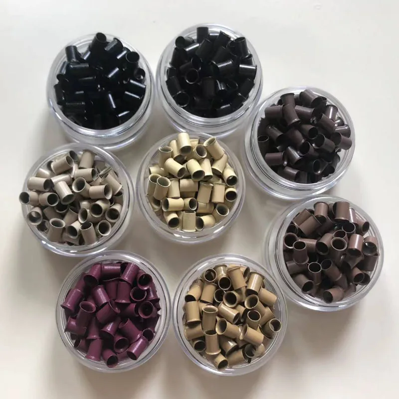 200PCS Flared copper rings 4.0mm*3.6mm*6.0mm copper tubes Micro Rings/links/beads Hair Extension Tools  8 Colors 5